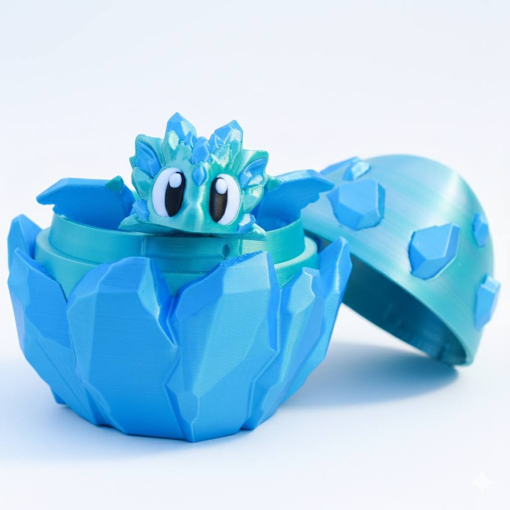 Blue Crystal Dragon w/ Matching Egg